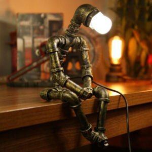 119012518075.jpg Robot Table Lamp Vintage Loft Iron Pipe Desk Lamp Industrial Led Table Lamps For Bedside Cafe Indoor Retro Decor Light Fixtures