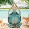 Sea Turtle Meditation Yoga Decor Garden Figurine Sea Turtle Meditating Coastal Beach Decorations Zen Yoga Resin Statue For Home Office Decorations Put The Palm Separate
