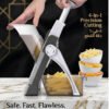 4-in-1 Manual Vegetable Cutter & Mandoline Slicer – Safe Slice Adjustable Thickness | مطبخ سهل & سريع