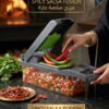 14-in-1 Vegetable Chopper & Slicer – Multifunctional Veggie Cutter مع 8 Blades + Storage Container