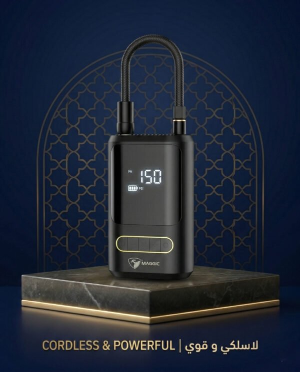 شاحن إطارات لاسلكي | Portable Tyre Inflator 150psi | Air Compressor for Car & Bike (CR442)