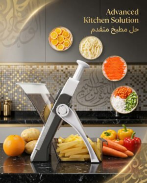 4-in-1 Manual Vegetable Cutter & Mandoline Slicer – Safe Slice Adjustable Thickness | مطبخ سهل & سريع