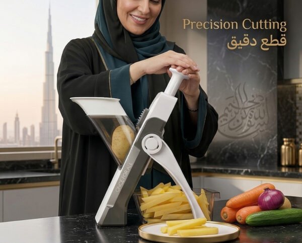 4-in-1 Manual Vegetable Cutter & Mandoline Slicer – Safe Slice Adjustable Thickness | مطبخ سهل & سريع