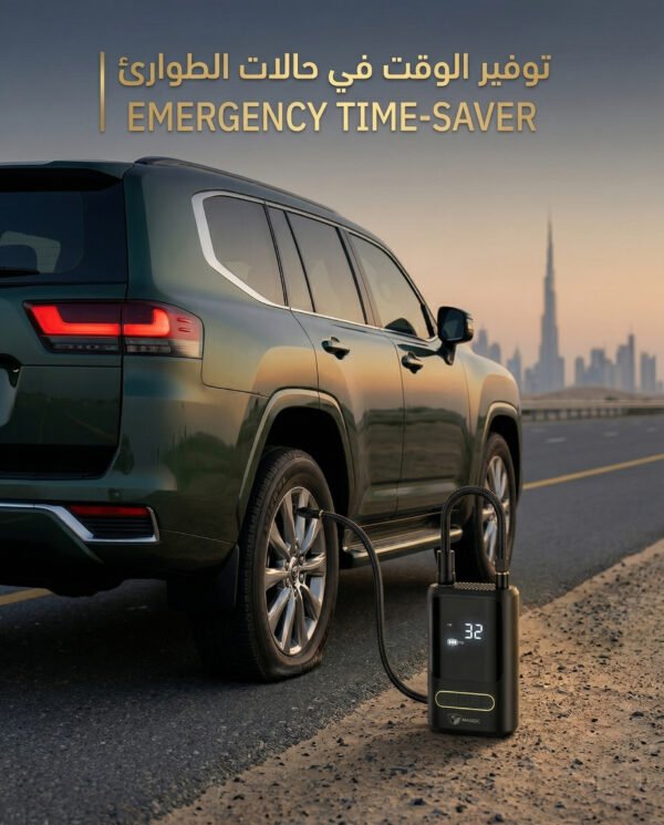 شاحن إطارات لاسلكي | Portable Tyre Inflator 150psi | Air Compressor for Car & Bike (CR442)