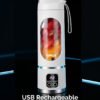 Portable Smoothie Blender مع شاشة رقمية USB Rechargeable – Personal Juicer Cup أبيض